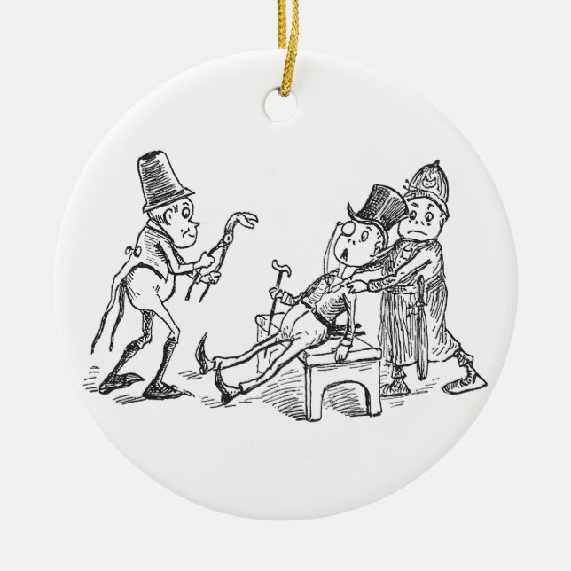 Brownies Pulling Teeth Ceramic Tree Decoration (Front)