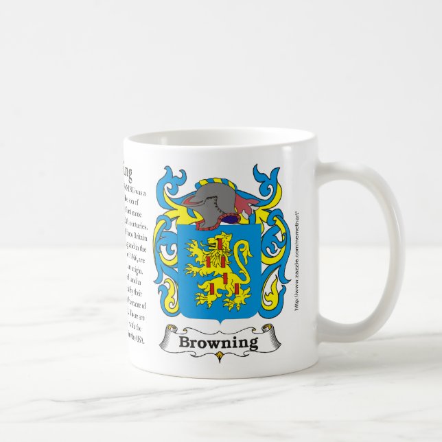 Browning Family Coat of Arms Mug (Right)