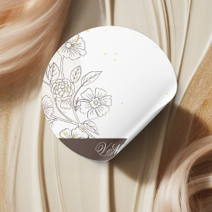 Browning On Love Wedding Classic Round Sticker