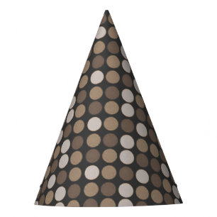 Brownish Pixels Dots Party Hat