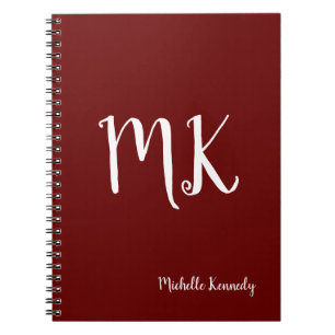 Brownish Red Modern Professional Personalised Notebook