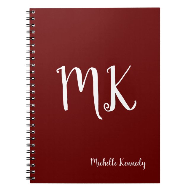 Brownish Red Modern Professional Personalised Notebook (Front)