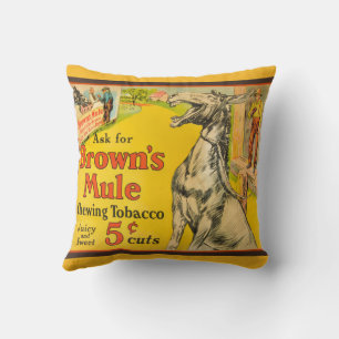 Brown's Mule Rustic Chewing Tobacco Ad Cushion