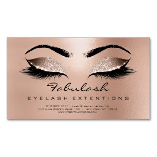 Browns Rose Gold Glitter Adress Makeup Lashes Magnetic Business Card