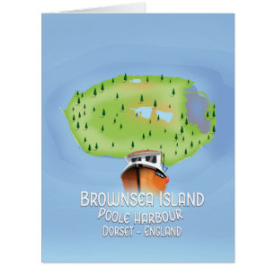 Brownsea Island map, Poole, dorset, England.