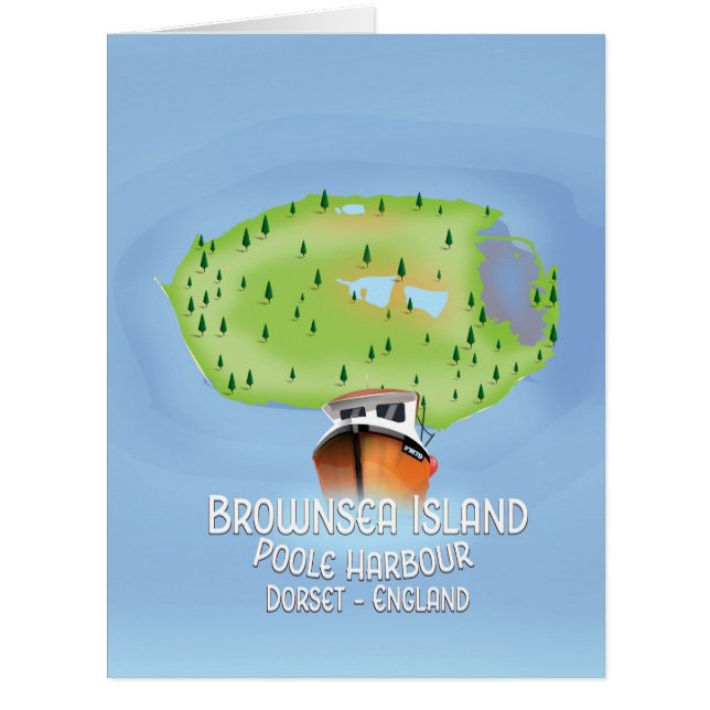 Brownsea Island map, Poole, dorset, England. (Front)