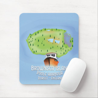 Brownsea Island map, Poole, dorset, England. Mouse Pad