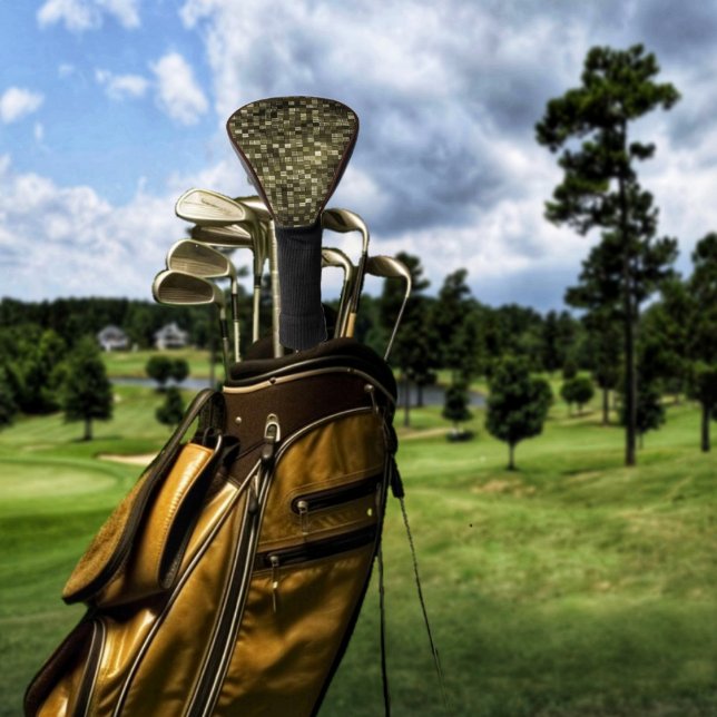 Brownstone Grid   Golf Head Cover (This Brownstone Grid Golf Club Cover, gives an elegant, understated look to your golf clubs!)