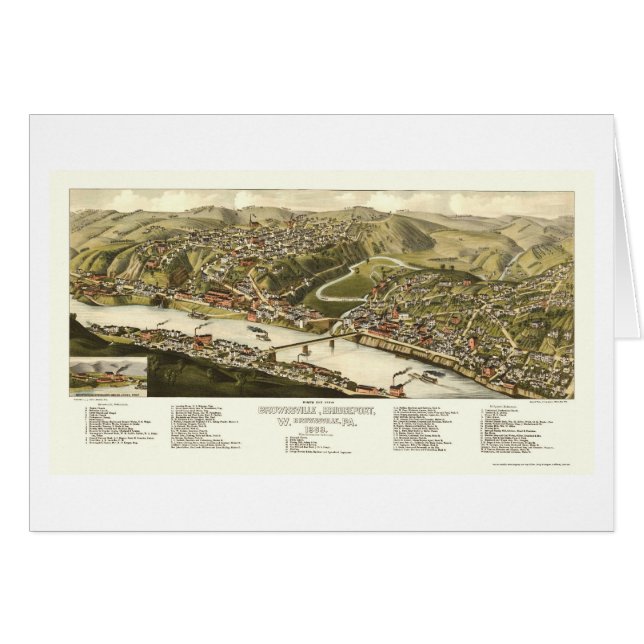 Brownsville, PA Panoramic Map - 1883 (Front Horizontal)