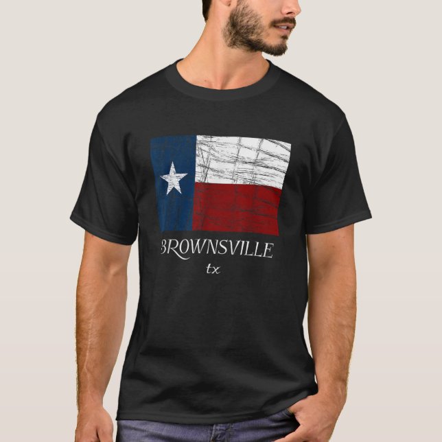 Brownsville TX Texas Flag City State Tee (Front)