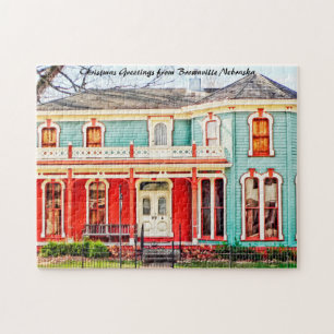 Brownville Nebraska.Christmas Greetings Jigsaw Puzzle