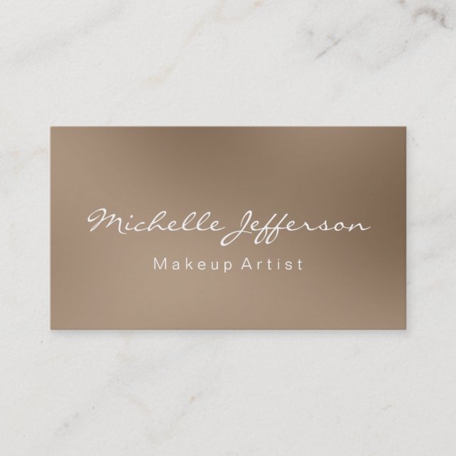 Browny Makeup Artist Script Business Card (Front)