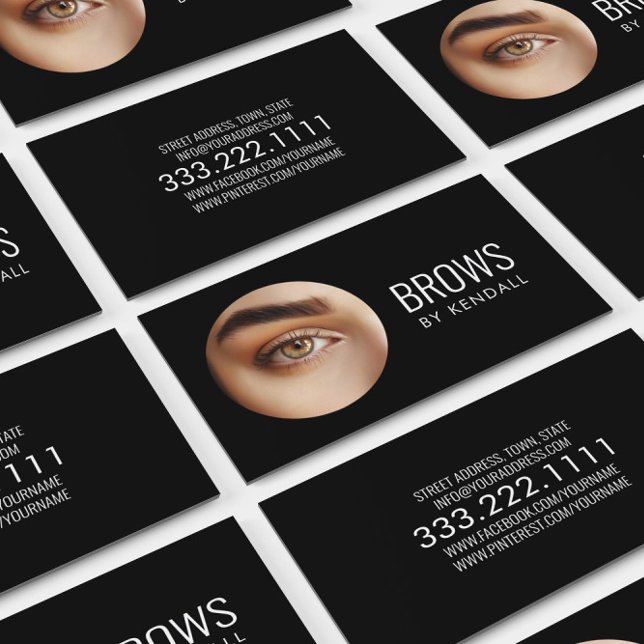 Brows Aftercare Permanent Eyebrow Minimalist Dot Business Card (Perfect for Business)