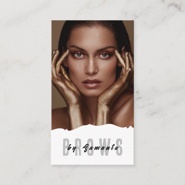 Brows Aftercare PMU Microblading Henna Salon Busin Business Card (Front)