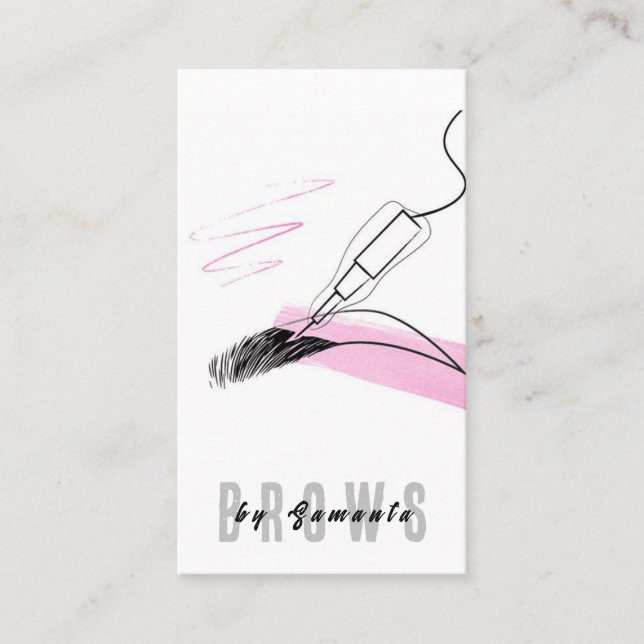 Brows Aftercare PMU Microblading Henna Salon Busin Business Card (Front)