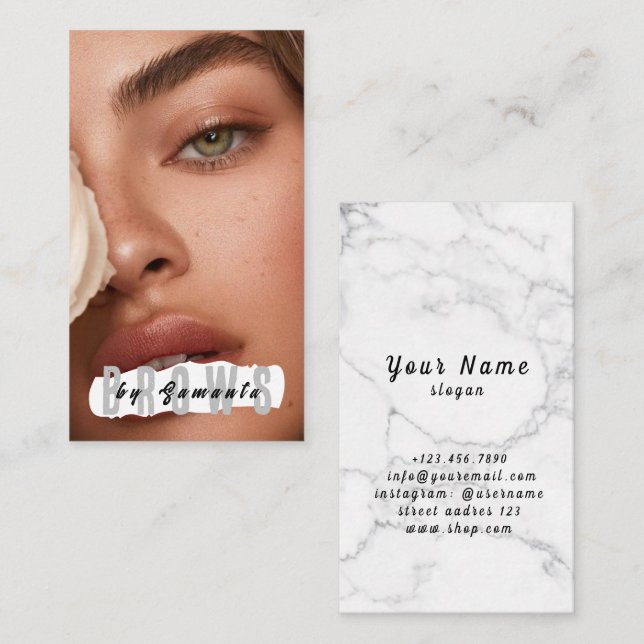 Brows Aftercare PMU Microblading Henna Salon Busin Business Card (Front/Back)