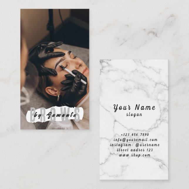 Brows Aftercare PMU Microblading Henna Salon Busin Business Card (Front/Back)