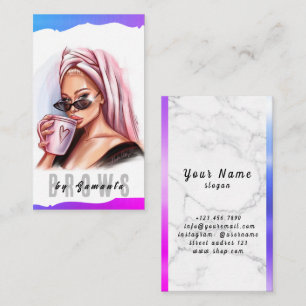 Brows Aftercare PMU Microblading Henna Salon Business Card
