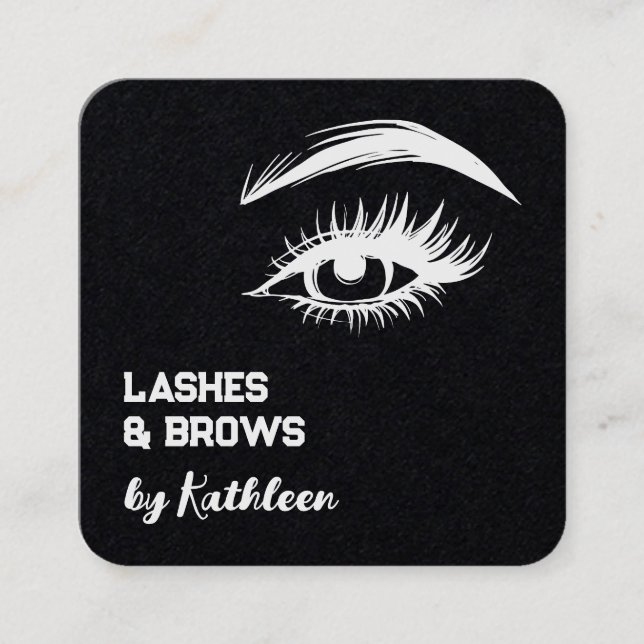 Brows and Lashes Custom QR Square Business Card (Front)
