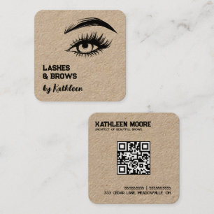 Brows and Lashes QR Square Business Card