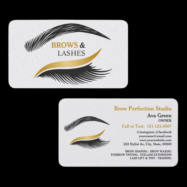 👁 Brows and Lashes Studio Business Card (Lashes Studio Cards)