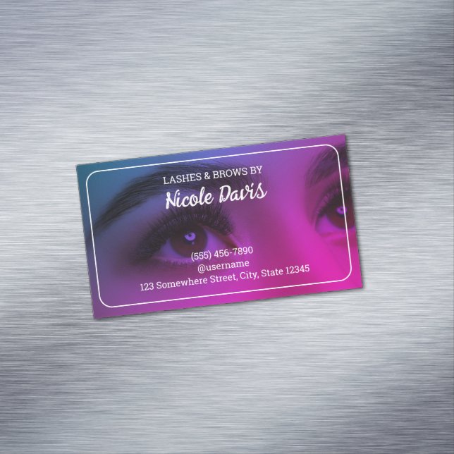 Brows And Lashes Technician Magnetic Business Card (In Situ)