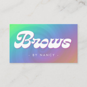 Brows Groovy Retro Rainbow Swirl Pattern Business Card