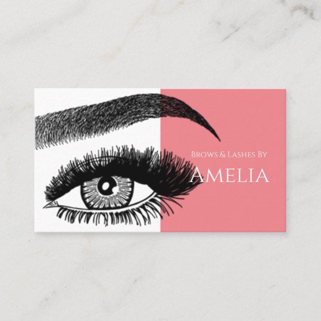 Brows & Lashes Microblading, Eyelash Extensions Business Card (Front)
