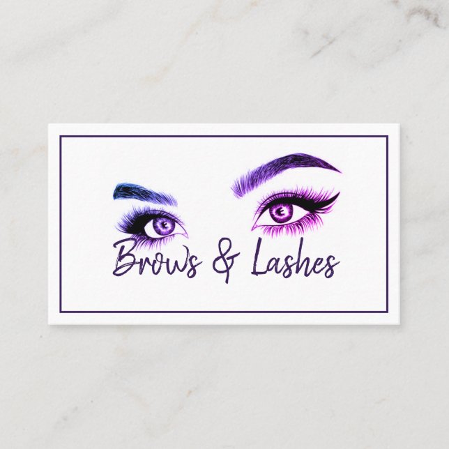 Brows & Lashes Microblading, Eyelash Extensions Business Card (Front)