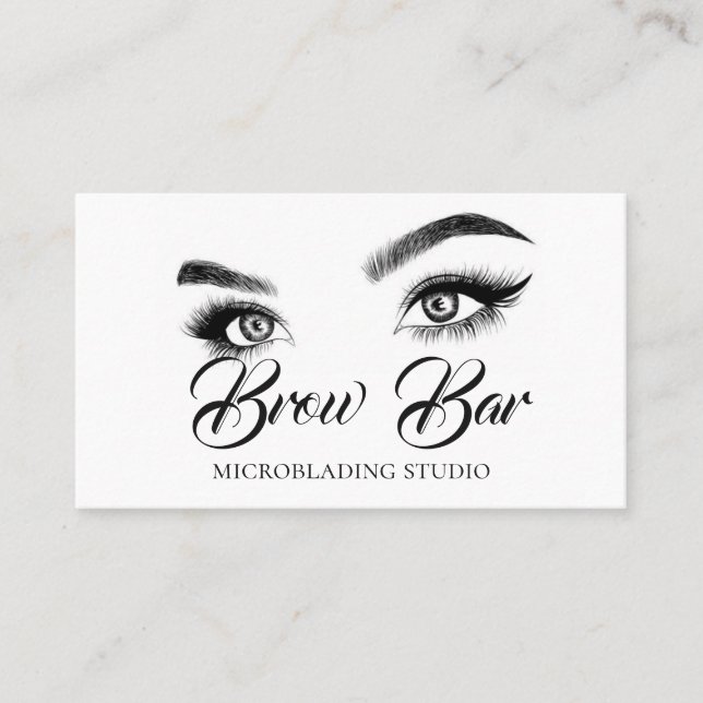 Brows & Lashes Microblading, Eyelash Extensions Business Card (Front)