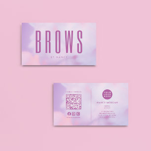 Brows Purple Holographic Business Card