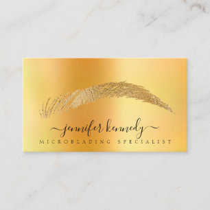 Brows Specialist Gold Foil Metallic Microblading Business Card