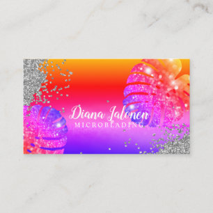 Brows Typography Eyebrow Salon Microblading Marble Business Card