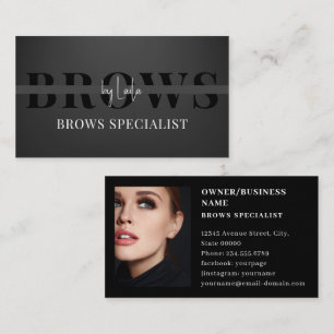 Brows Typography Eyebrow Salon Photo Luxury Business Card