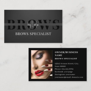 Brows Typography Eyebrow Salon Photo Luxury Business Card