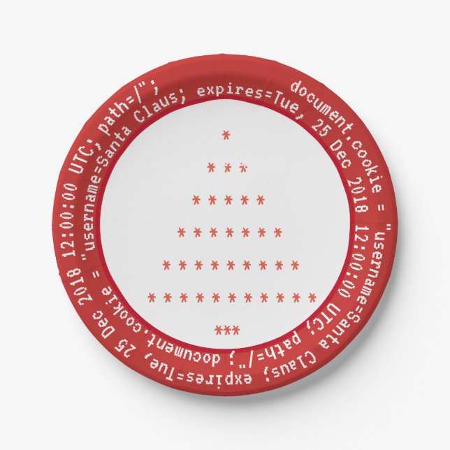 Browser Cookies for Santa Christmas Plate (Front)