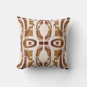 Browt Gold Beige Vertical Southwest Look Circles Cushion