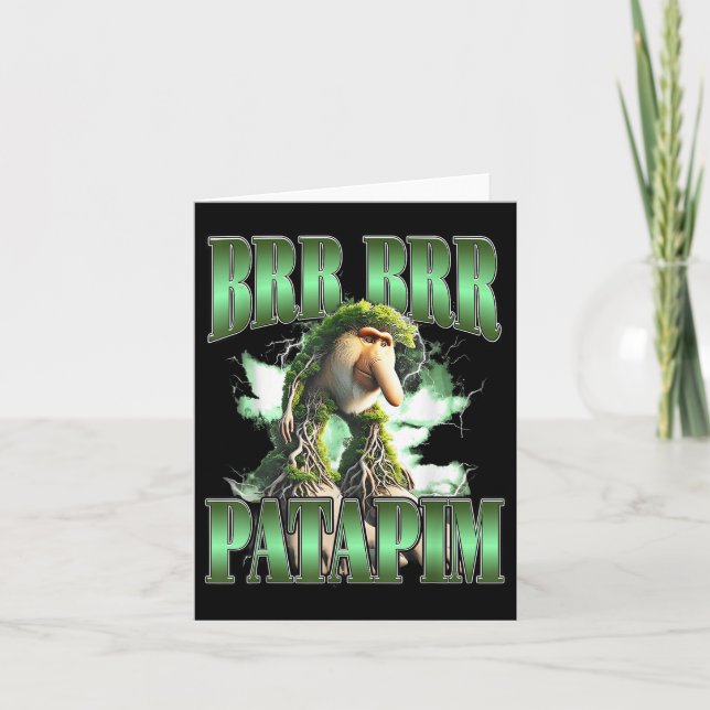 Brr Brr Patapim Funny Italian Brainrot Meme Humour Card (Front)