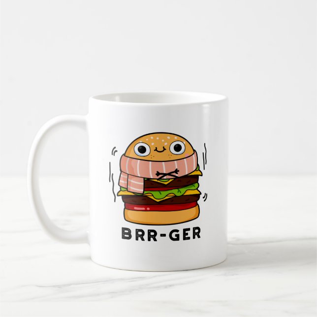 Brr-ger Funny Freezing Burger Pun  Coffee Mug (Left)