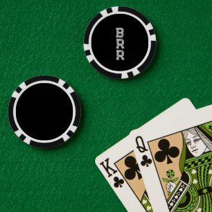 BRR Logo Grey Lettering Black Background Poker Chips