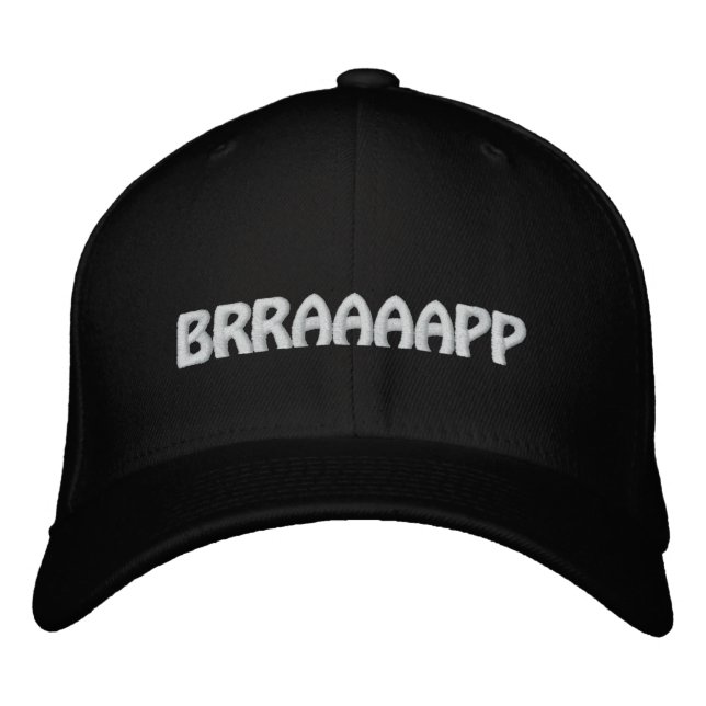 "BRRAAAAPP" Sledders.com Black Flexfit Hat (Front)