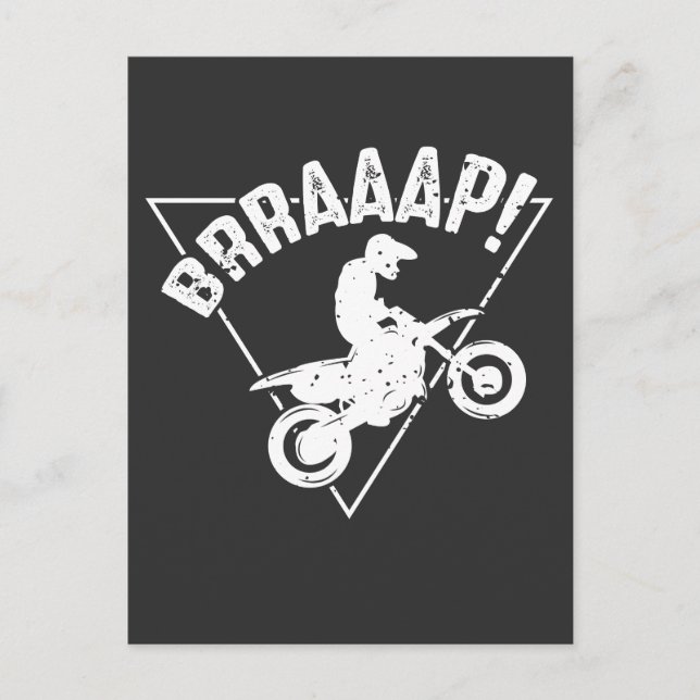 Brraaap Funny Dirt Bike Motocross Rider Postcard (Front)