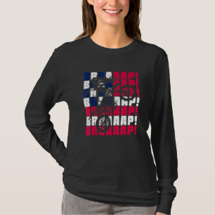 Brraaap Motocross - American Flag - Dirt Bike T-Shirt