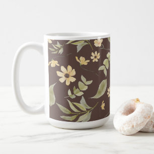 Brrown Whimsy Retro Floral Coffee Mug