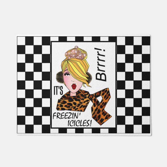 “Brrrr - It’s Freezin’ Icicles!”  Doormat (Front)