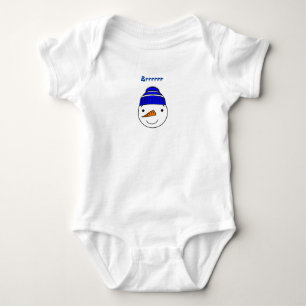 Brrrrrr Snowman with Blue Hat Baby Bodysuit