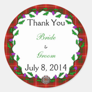 Bruce Celtic Wedding Thank You Classic Round Sticker