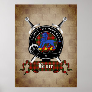 Bruce Clan Badge on Castle Wall Poster 18x24