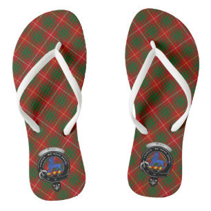 Bruce Clan Badge & Tartan Flip Flops