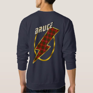 Bruce Clan Badge & Tartan Lighting Bolt Sweatshirt